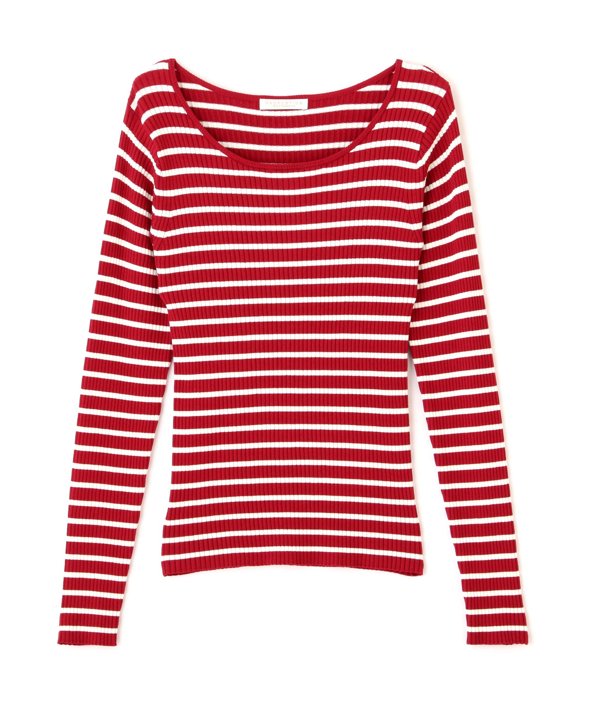 PROPORTION BODY DRESSING「ボーダーリブニット　24AW」|ニット・セーター|