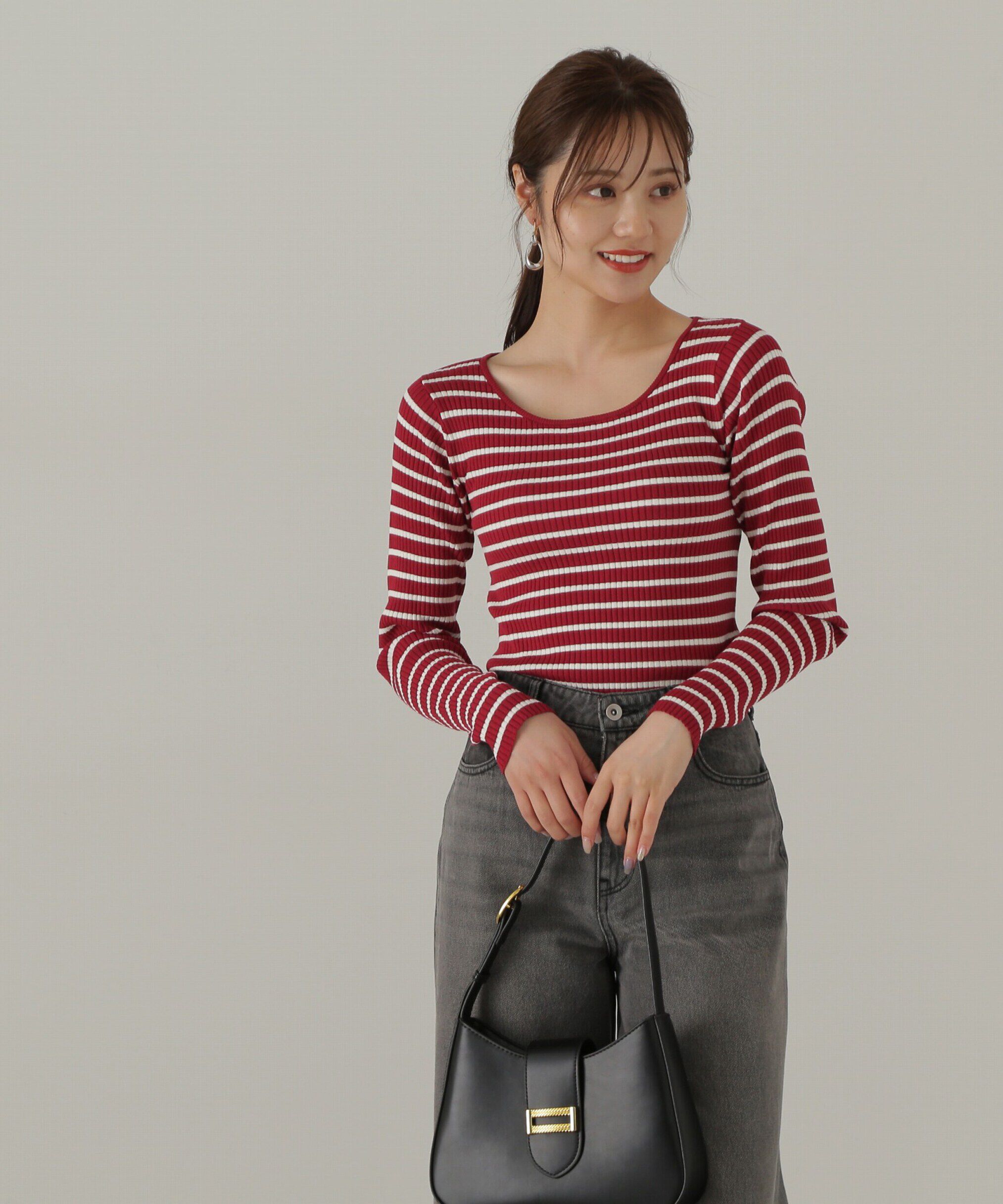 PROPORTION BODY DRESSING「ボーダーリブニット　24AW」|ニット・セーター|