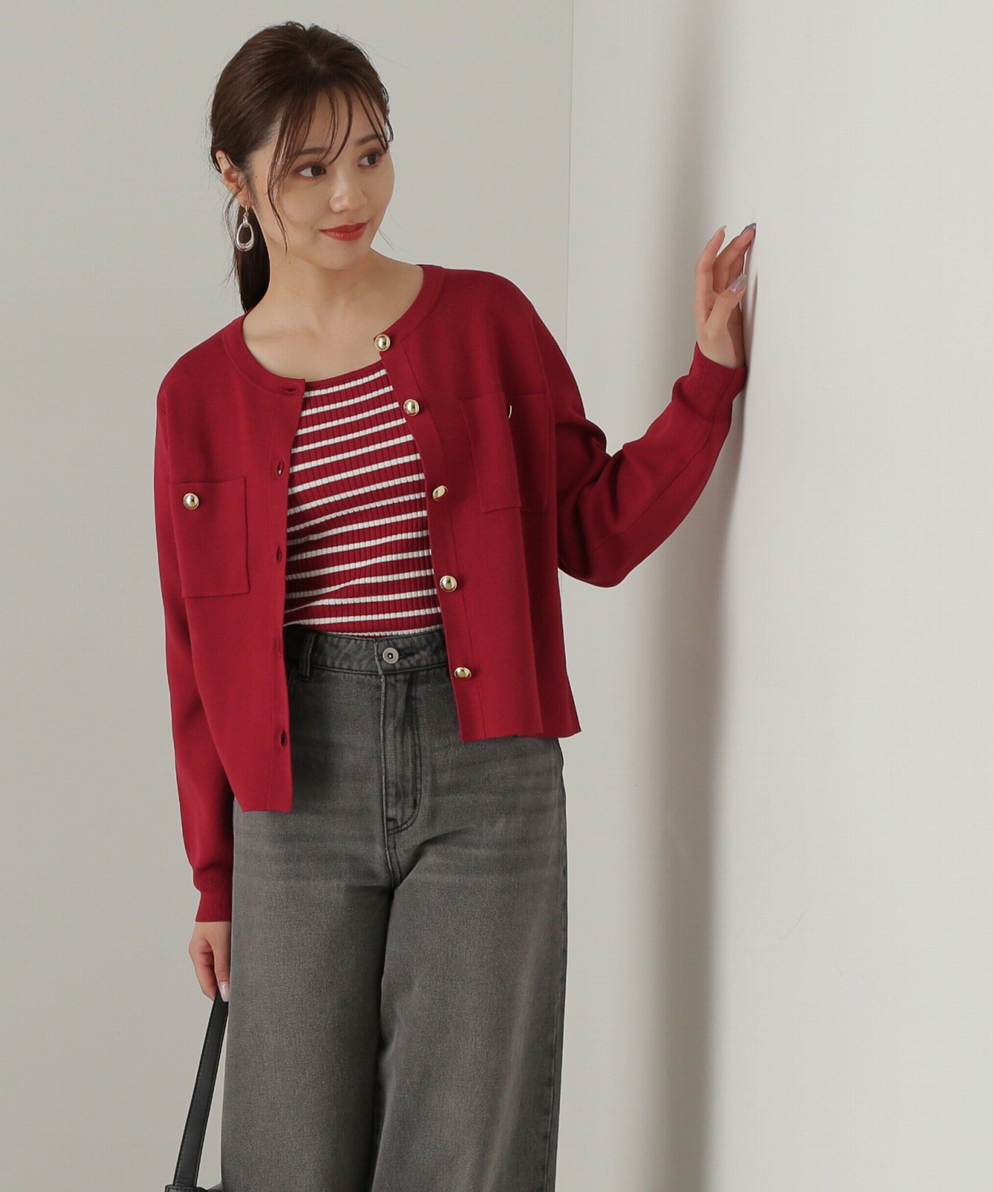 PROPORTION BODY DRESSING「ボーダーリブニット　24AW」|ニット・セーター|