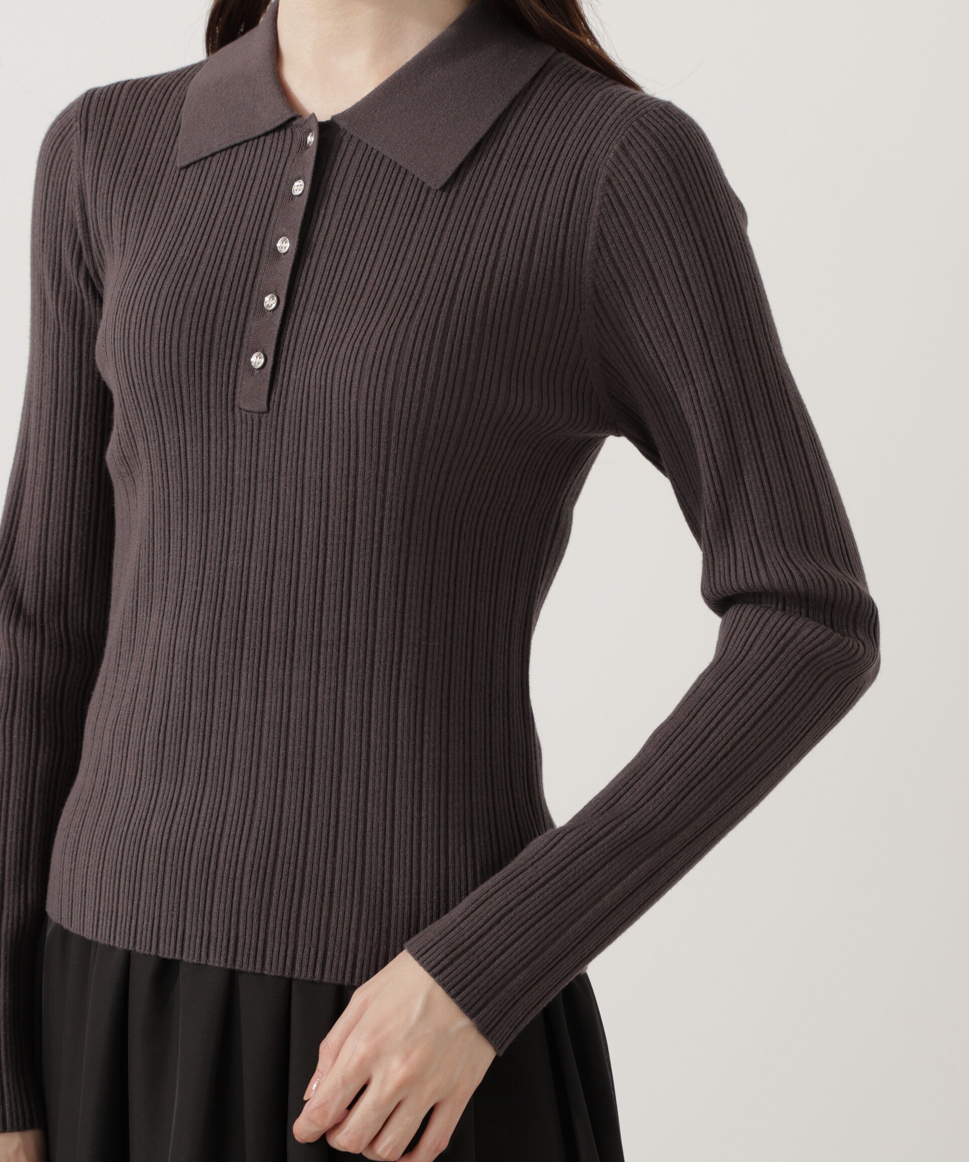 PROPORTION BODY DRESSING「＜ウォッシャブル＞ポロリブニット 25AW」|ニット・セーター|