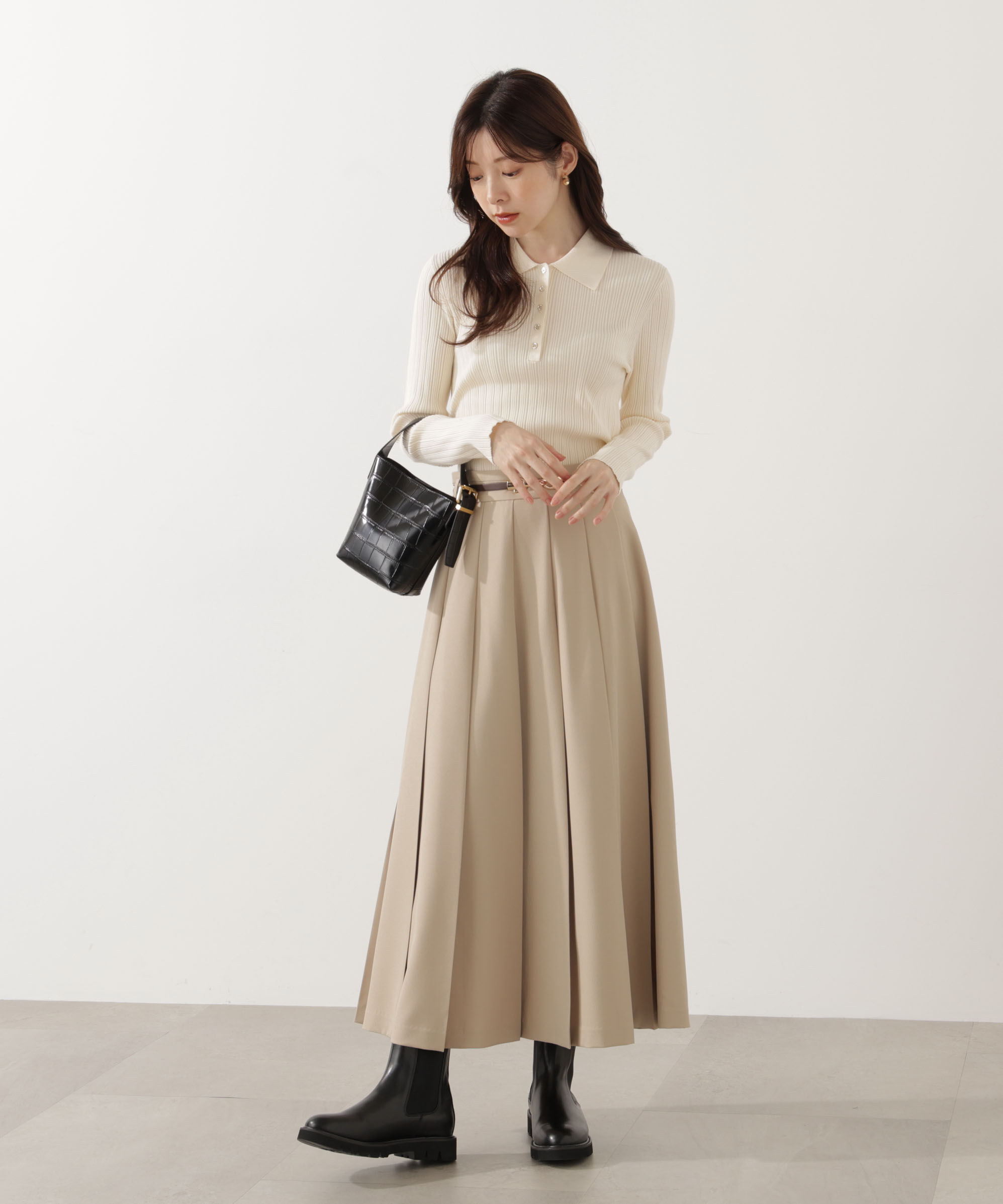 PROPORTION BODY DRESSING「＜ウォッシャブル＞ポロリブニット 25AW」|ニット・セーター|