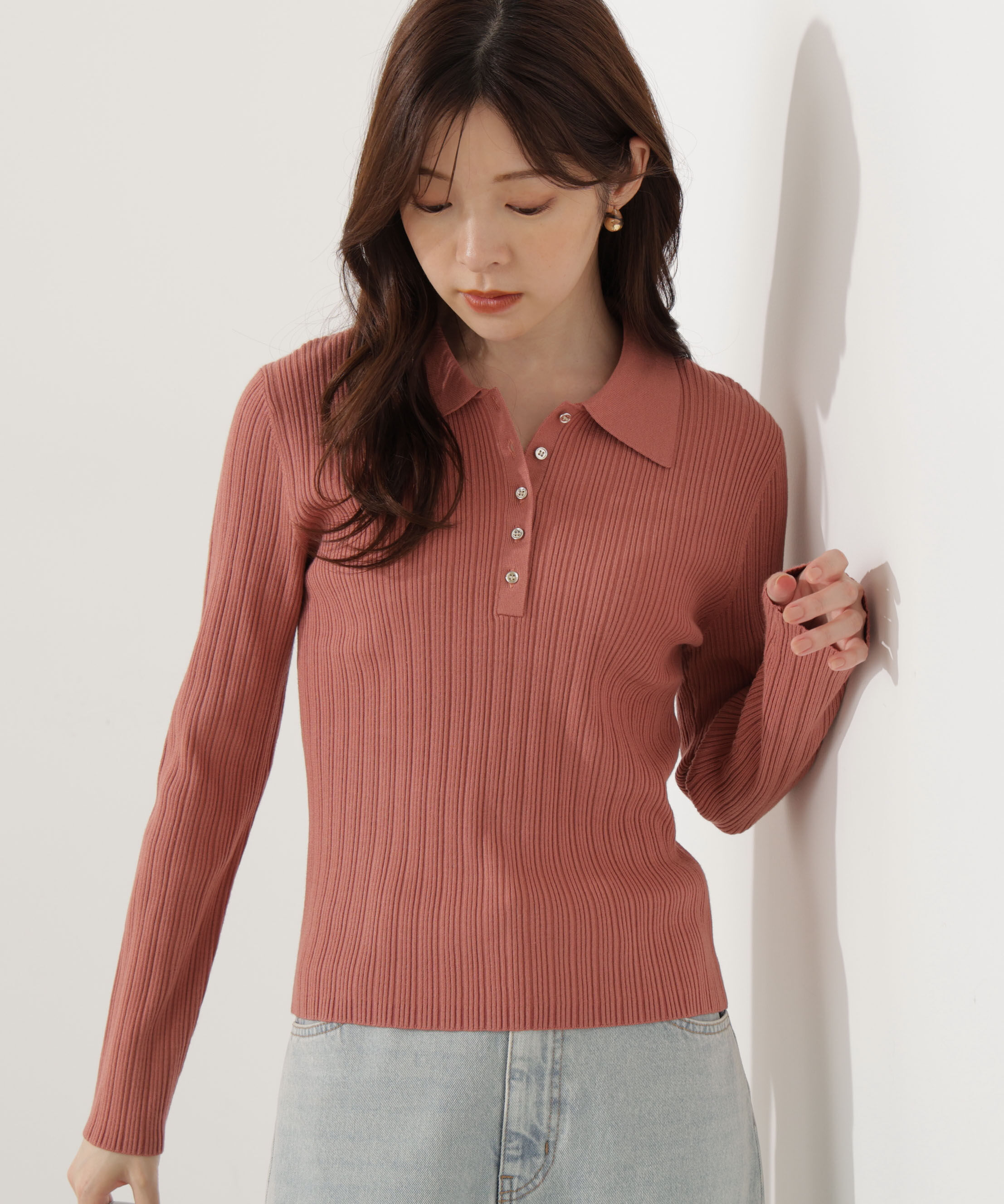 PROPORTION BODY DRESSING「＜ウォッシャブル＞ポロリブニット 25AW」|ニット・セーター|