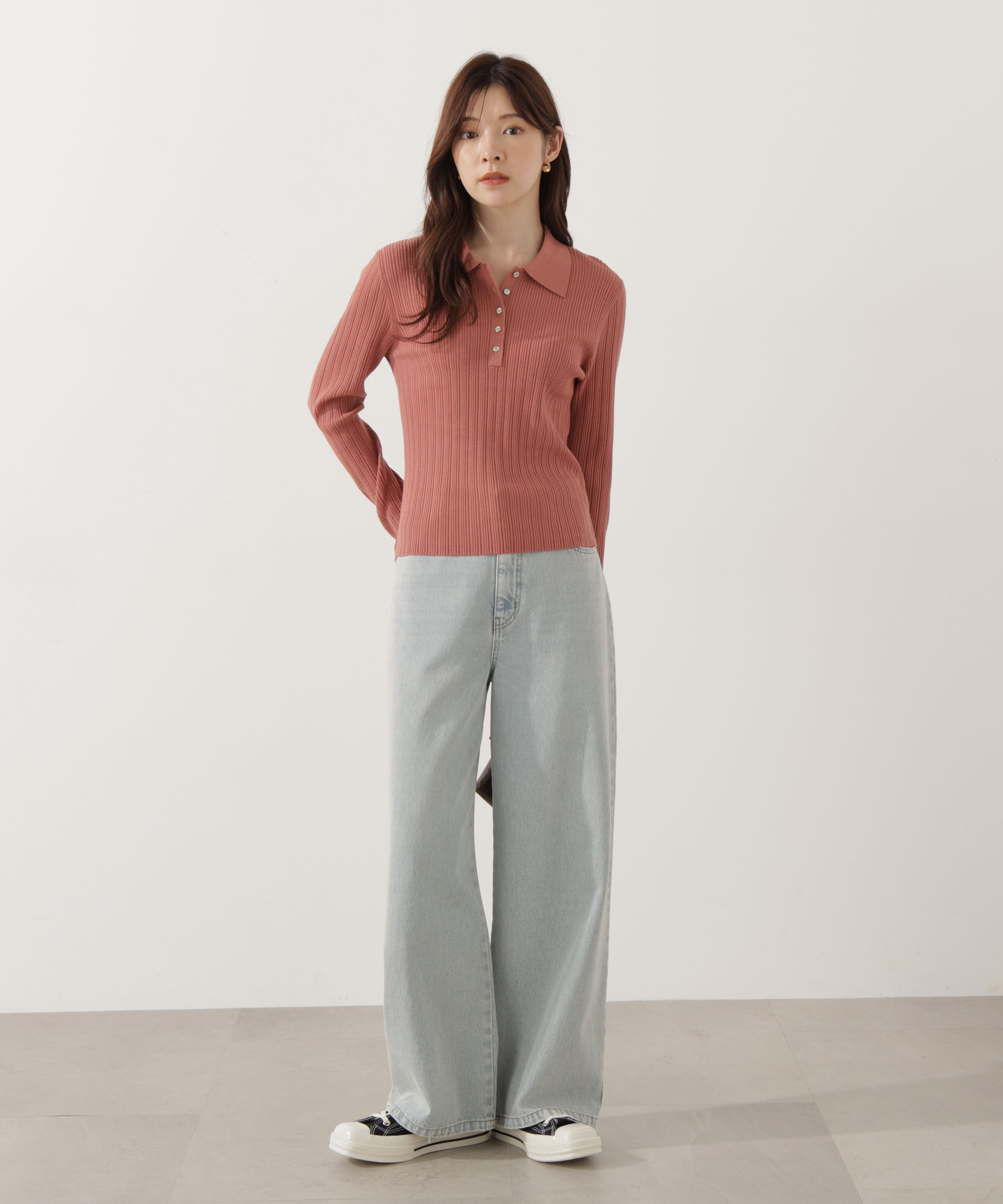 PROPORTION BODY DRESSING「＜ウォッシャブル＞ポロリブニット 25AW」|ニット・セーター|