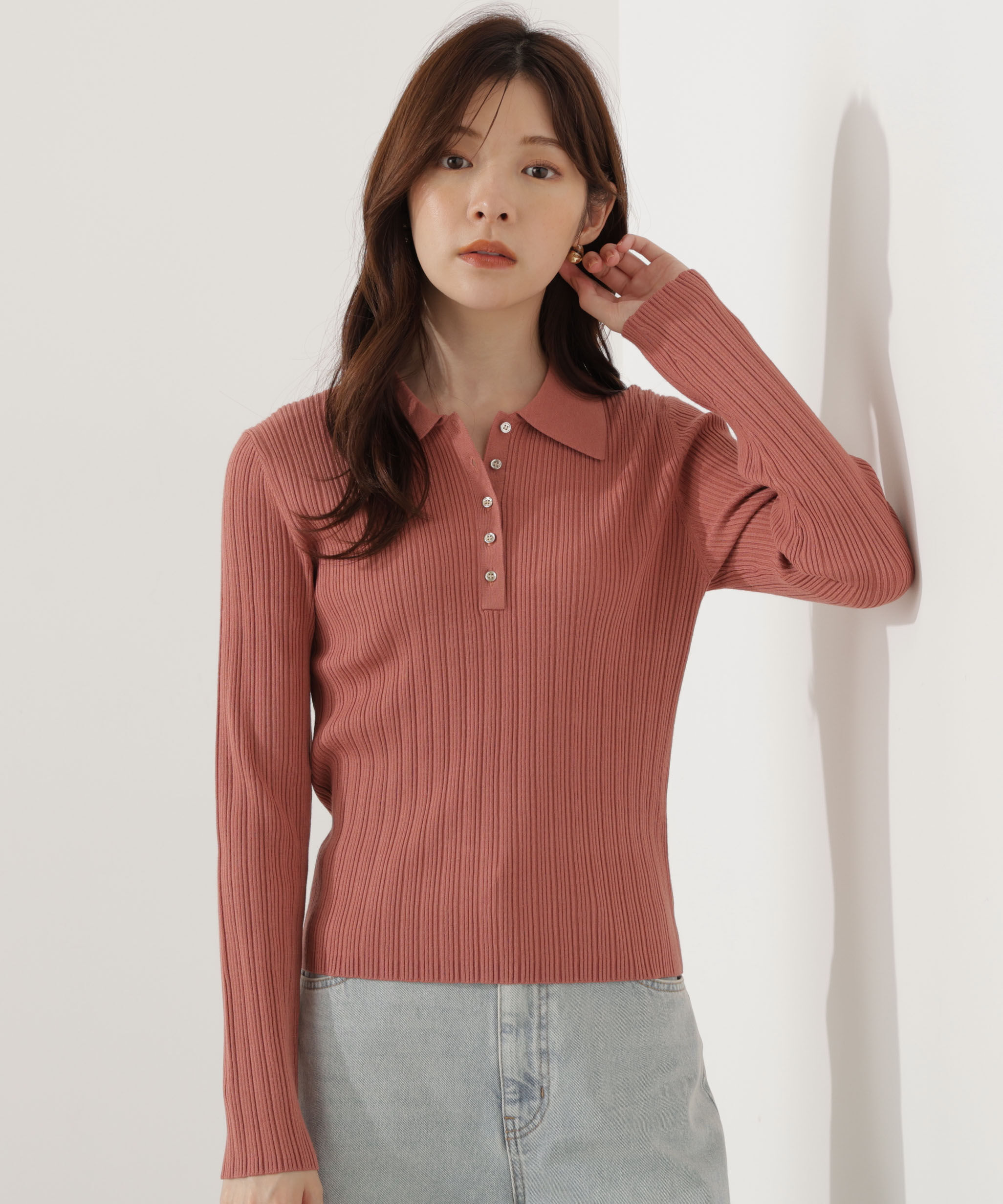 PROPORTION BODY DRESSING「＜ウォッシャブル＞ポロリブニット 25AW」|ニット・セーター|