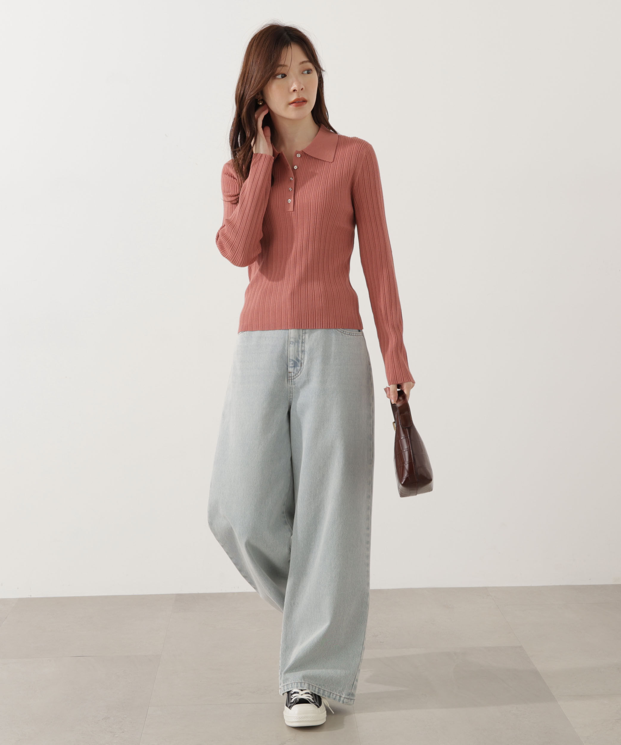 PROPORTION BODY DRESSING「＜ウォッシャブル＞ポロリブニット 25AW」|ニット・セーター|