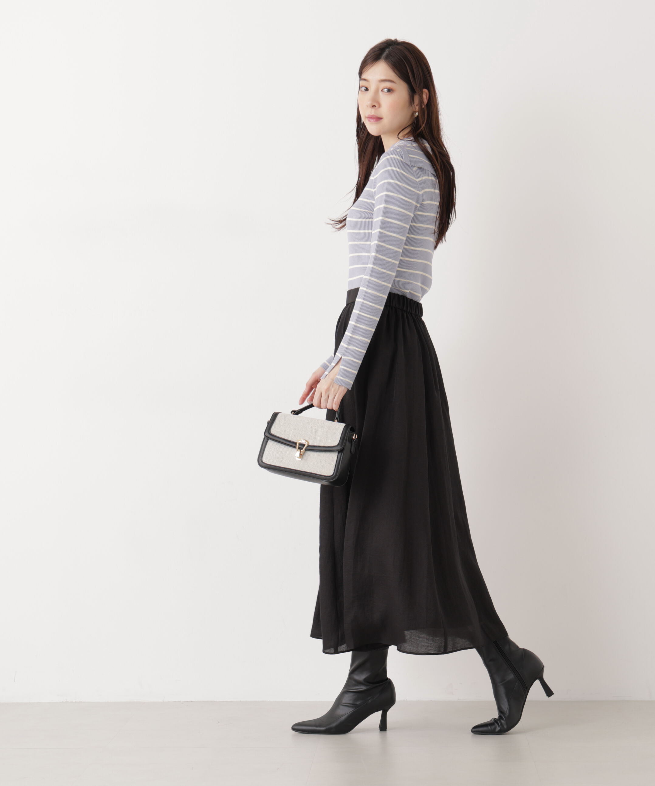 PROPORTION BODY DRESSING「〈a/mie〉ビッグカラーリブニット　　26SS」|カーディガン|