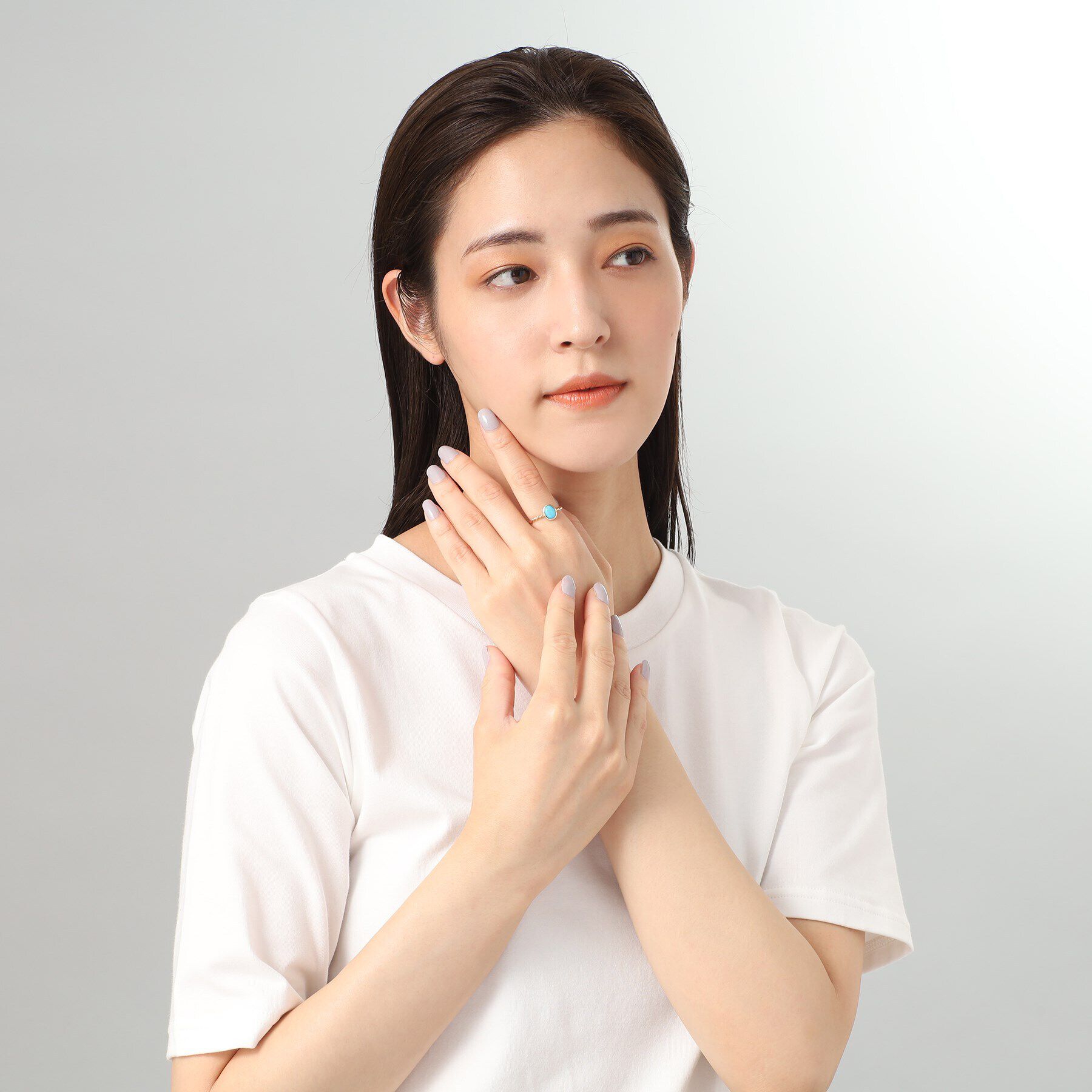 COCOSHNIK「K10トルコ石（ターコイズ）オーバルカボション リング小」|リング|