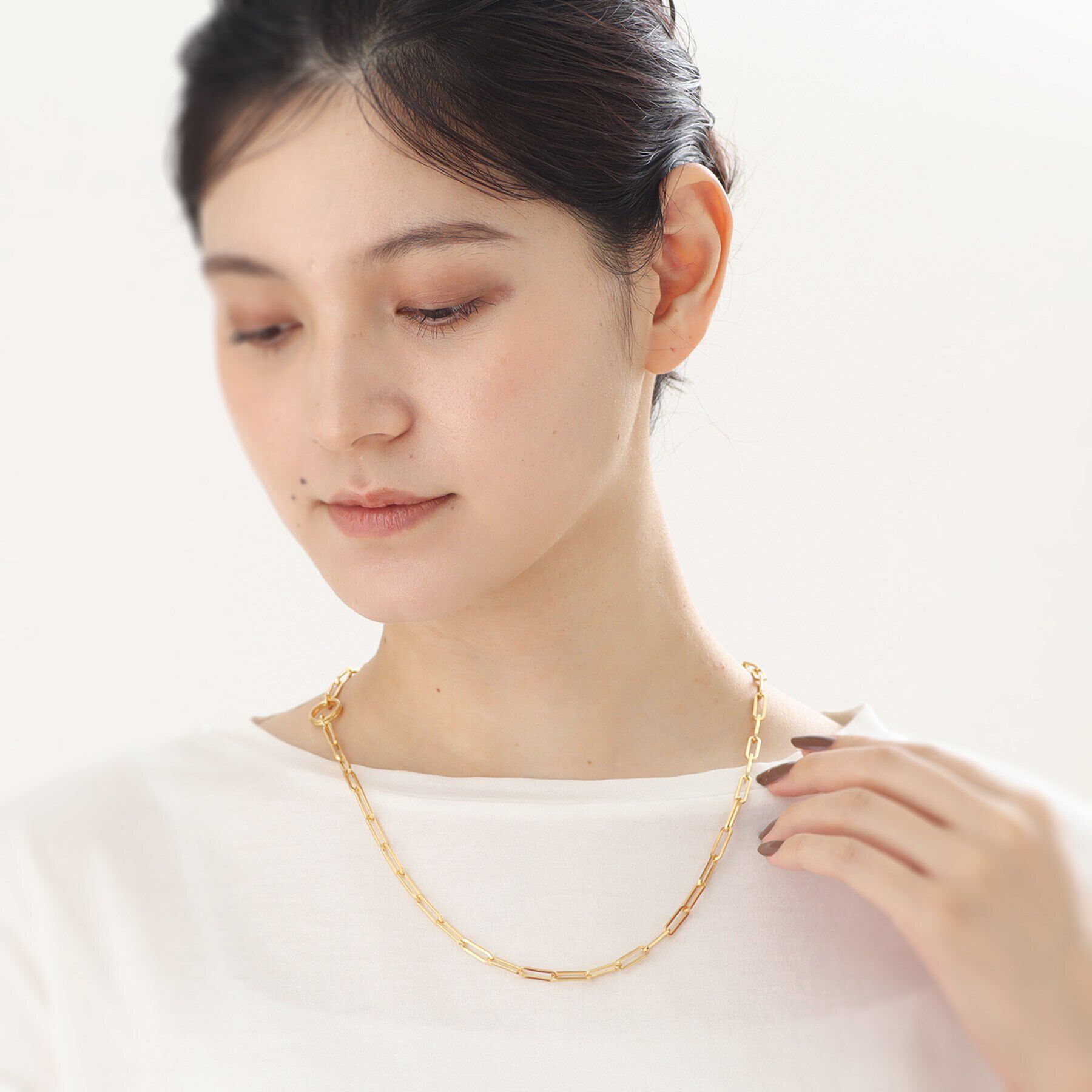 COCOSHNIK ONKITSCH「シルバー リンクチェーン 2WAYマンテルネックレス GP」|ネックレス|