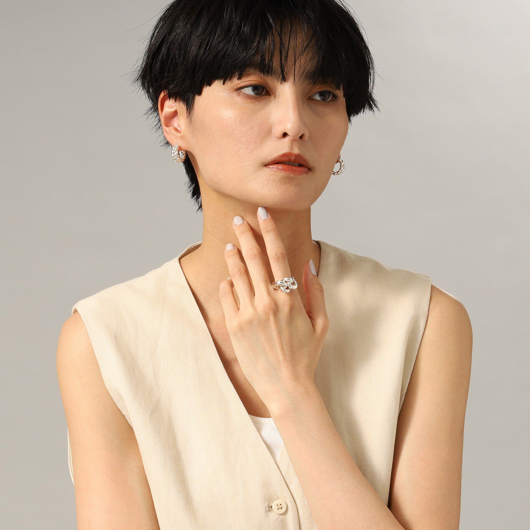 COCOSHNIK ONKITSCH「シルバー ニッティングモチーフ リング」|リング|