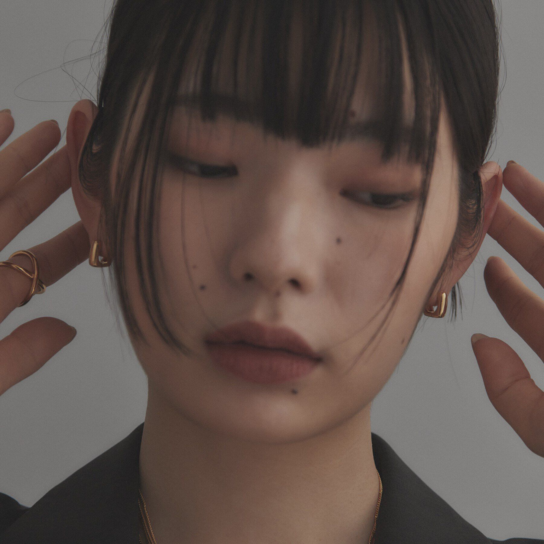 COCOSHNIK ONKITSCH「シルバー ハギーフープ スクエアピアス GP」|ピアス|