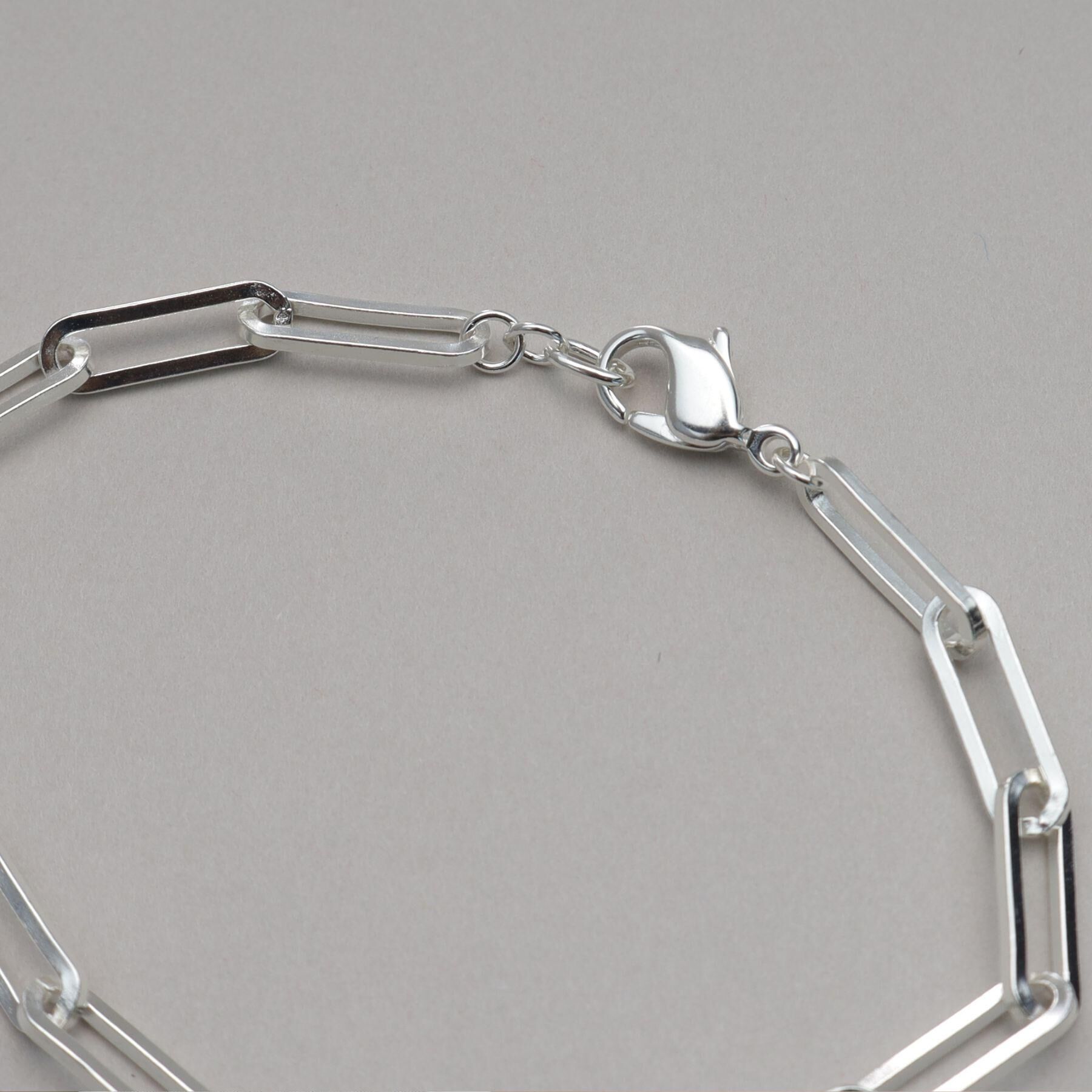 COCOSHNIK ONKITSCH「シルバー デザインチェーン フラットケーブルブレスレット（17cm）」|ブレスレット・バングル|