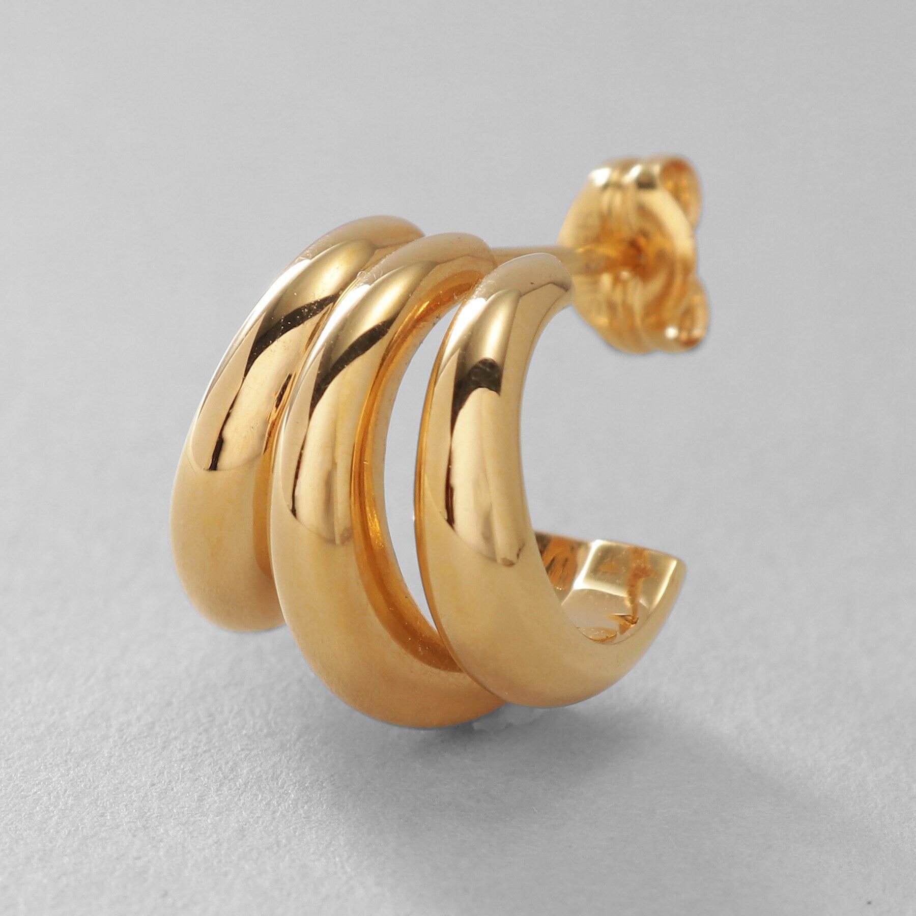 COCOSHNIK ONKITSCH「シルバー スモールフープ トリプルカーブピアス GP」|ピアス|