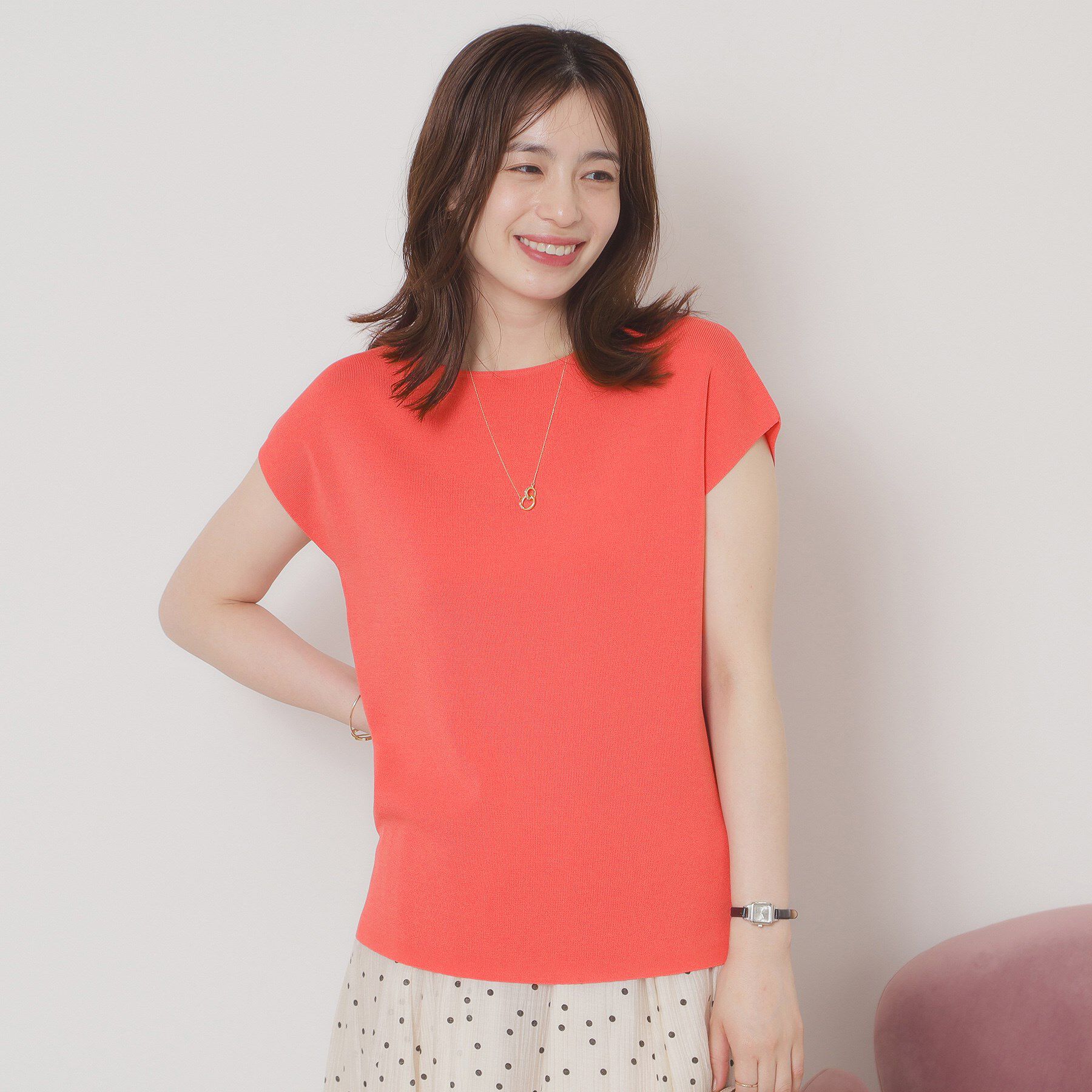 ITS&rsquo;DEMO「【接触冷感／手洗い可】フレンチスリーブニット」|ニット・セーター|