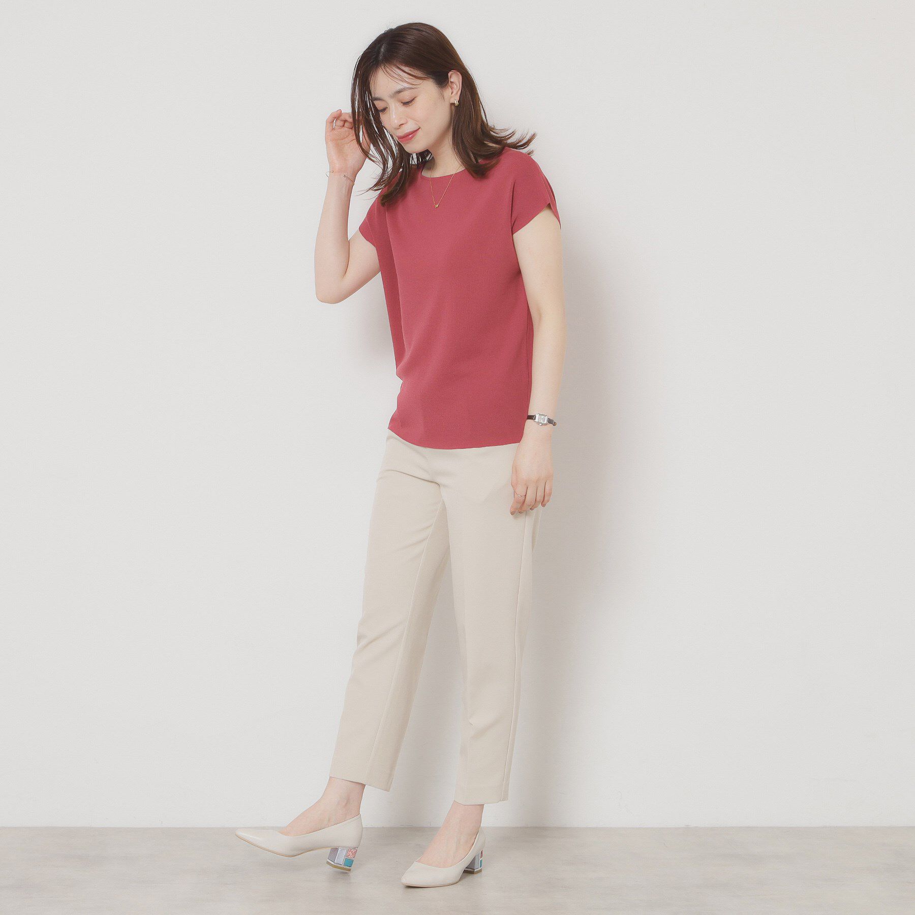 ITS&rsquo;DEMO「【接触冷感／手洗い可】フレンチスリーブニット」|ニット・セーター|