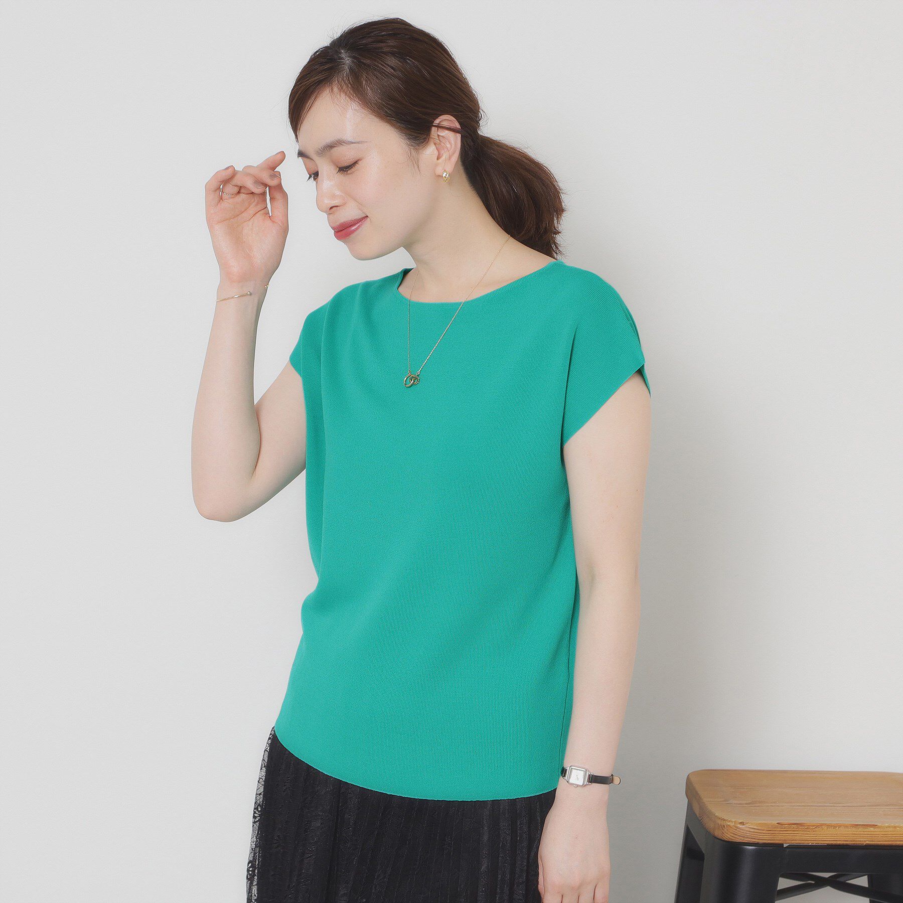 ITS&rsquo;DEMO「【接触冷感／手洗い可】フレンチスリーブニット」|ニット・セーター|