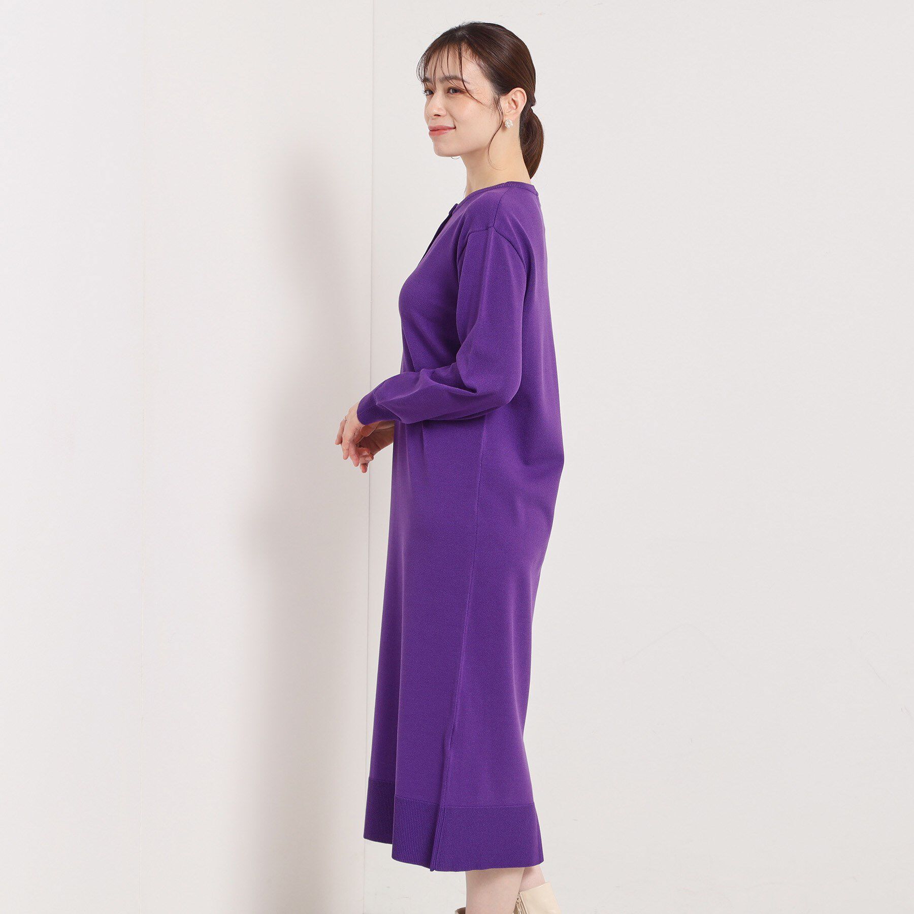 ITS&rsquo;DEMO「【縮みに強い／洗濯機OK】ヘンリーネックニットワンピース」|ワンピース|