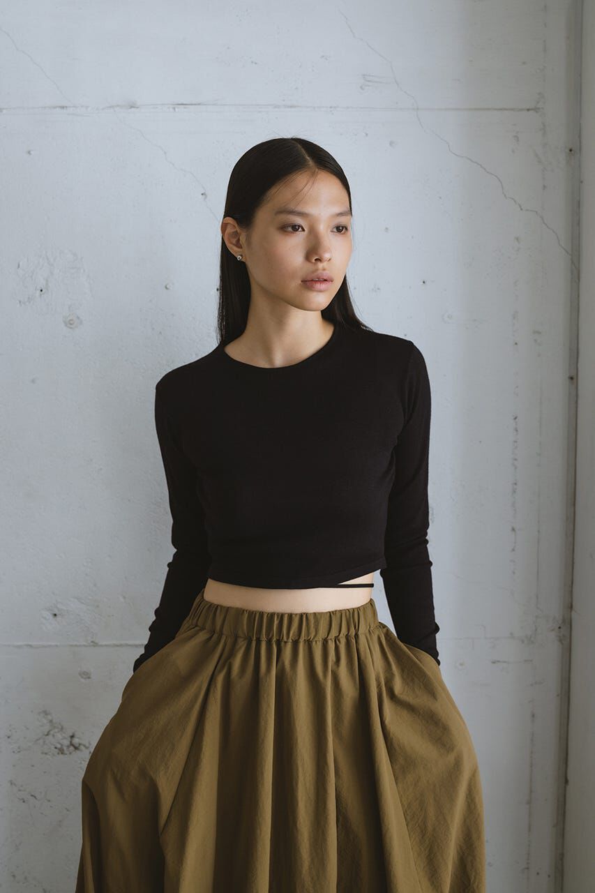 STYLEMIXER「マルチWAYストリングショートニット」|ニット・セーター|BLK