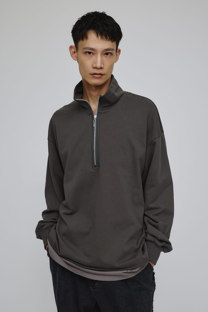 STYLEMIXER「レイヤードハーフジップスウェット」|Tシャツ・カットソー|GRY