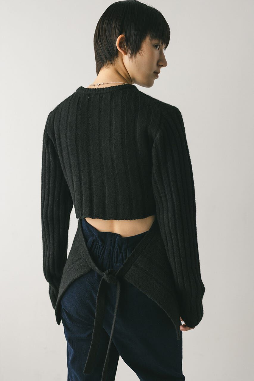 STYLEMIXER「バックリボンリブニット」|ニット・セーター|BLK