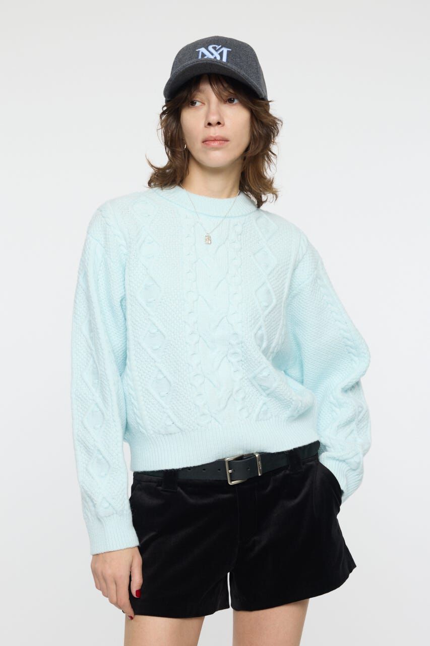 MOUSSY「POPCORN CABLE セーター」|ニット・セーター|