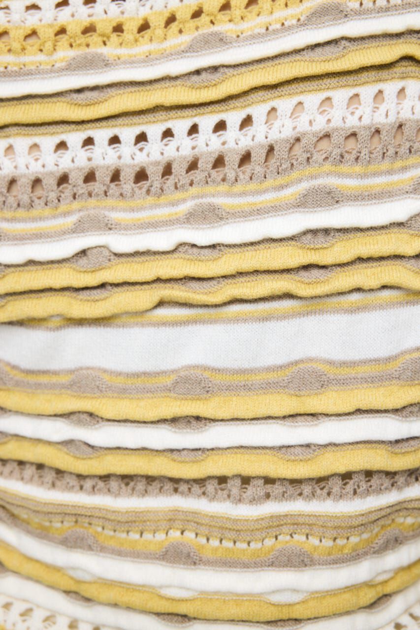 MOUSSY「RANDOM STRIPE OFF SHOULDER トップス」|ニット・セーター|