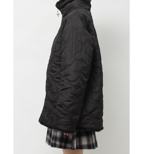 CALNAMUR「2WAYリボン＆フェイクファーキルティングコート」|ブルゾン・スタジャン|