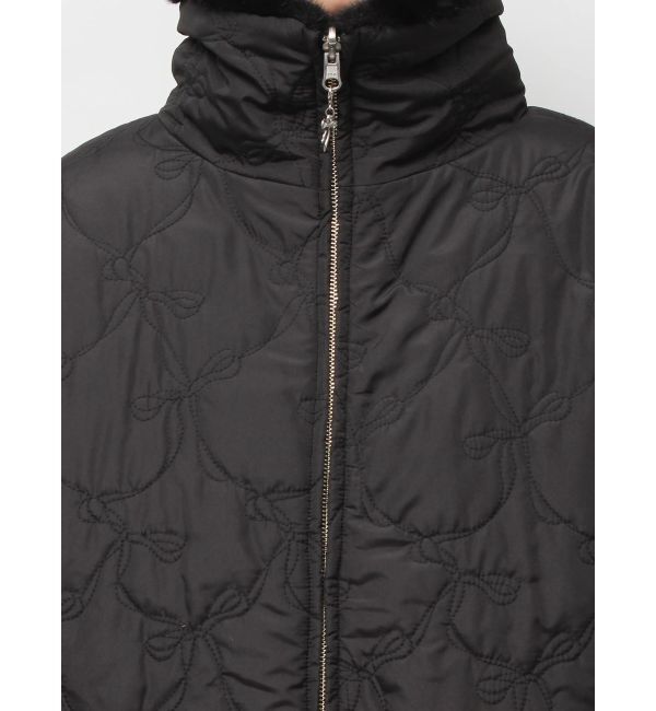 CALNAMUR「2WAYリボン＆フェイクファーキルティングコート」|ブルゾン・スタジャン|