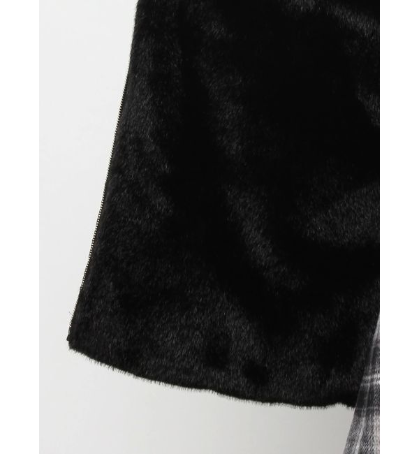 CALNAMUR「2WAYリボン＆フェイクファーキルティングコート」|ブルゾン・スタジャン|