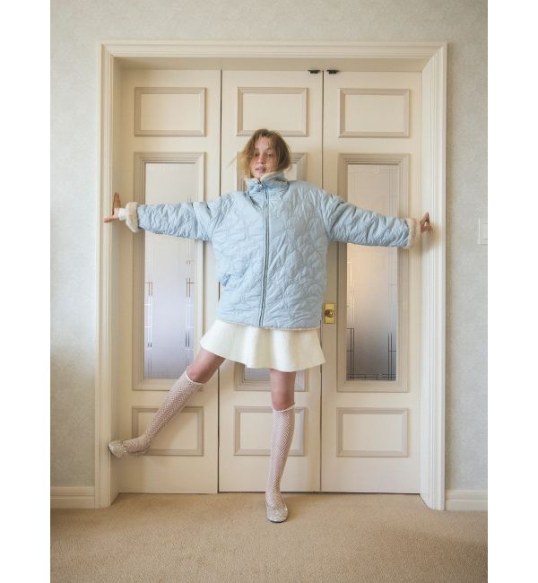 CALNAMUR「2WAYリボン＆フェイクファーキルティングコート」|ブルゾン・スタジャン|