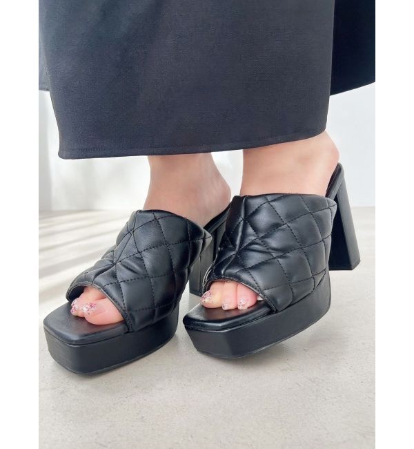 RESEXXY「キルティングサンダル」|サンダル|ブラック
