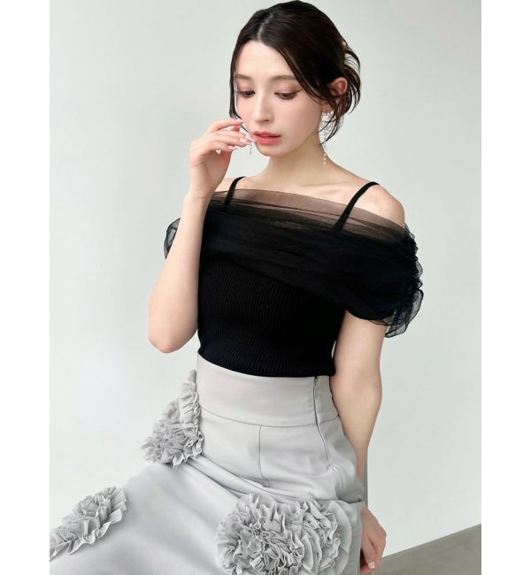 RESEXXY「シアーコンビオフショルニット」|ニット・セーター|