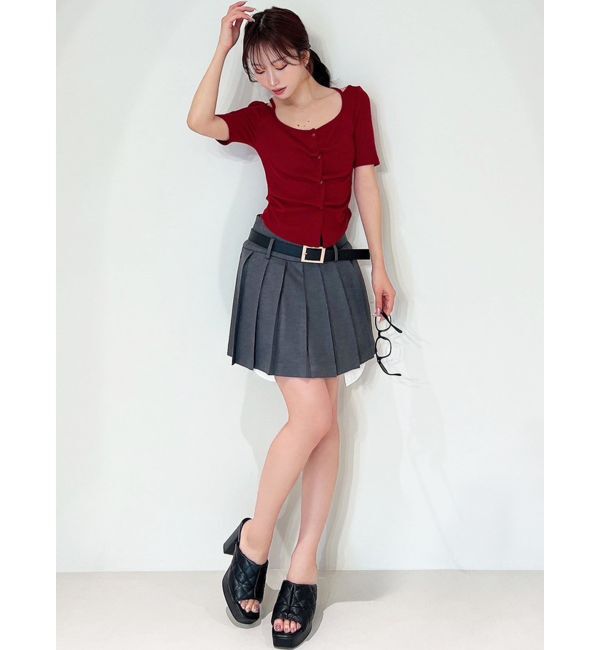 RESEXXY「ローウエストベルトプリーツミニスカート」|スカート|