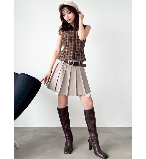 RESEXXY「ローウエストベルトプリーツミニスカート」|スカート|