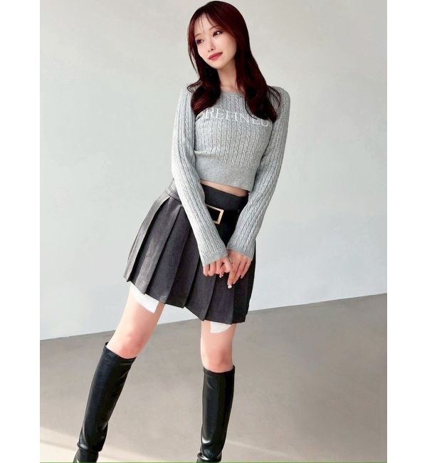 RESEXXY「ローウエストベルトプリーツミニスカート」|スカート|