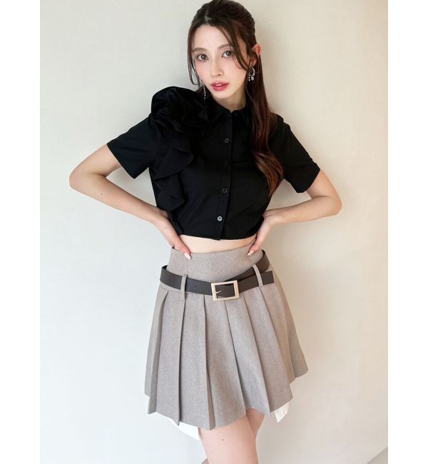 RESEXXY「ローウエストベルトプリーツミニスカート」|スカート|