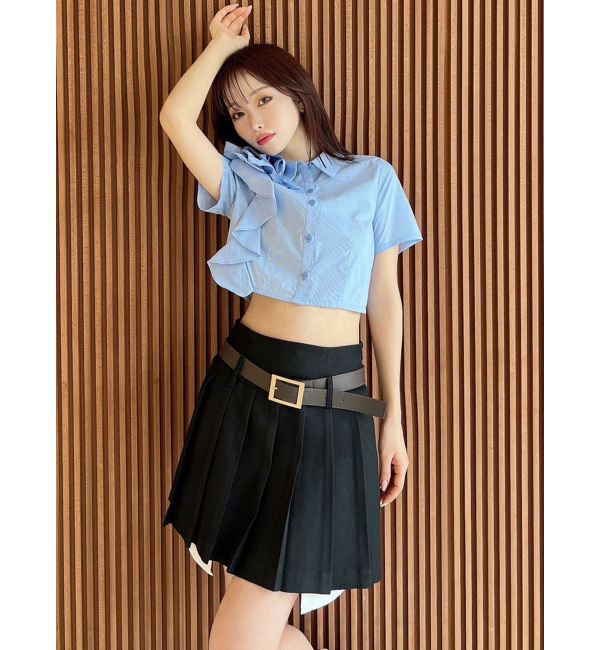 RESEXXY「ローウエストベルトプリーツミニスカート」|スカート|