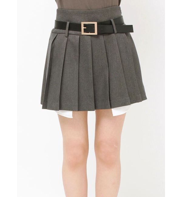 RESEXXY「ローウエストベルトプリーツミニスカート」|スカート|