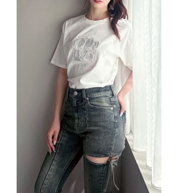 RESEXXY「エンブロイダリーロゴTシャツ」|Tシャツ・カットソー|ホワイト