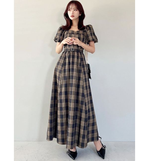 RESEXXY「バルーンスリーブチェックワンピース」|ワンピース|