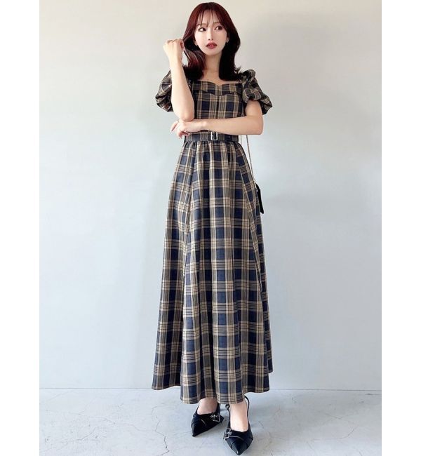 RESEXXY「バルーンスリーブチェックワンピース」|ワンピース|