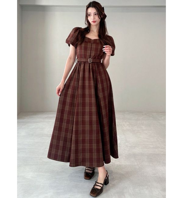 RESEXXY「バルーンスリーブチェックワンピース」|ワンピース|