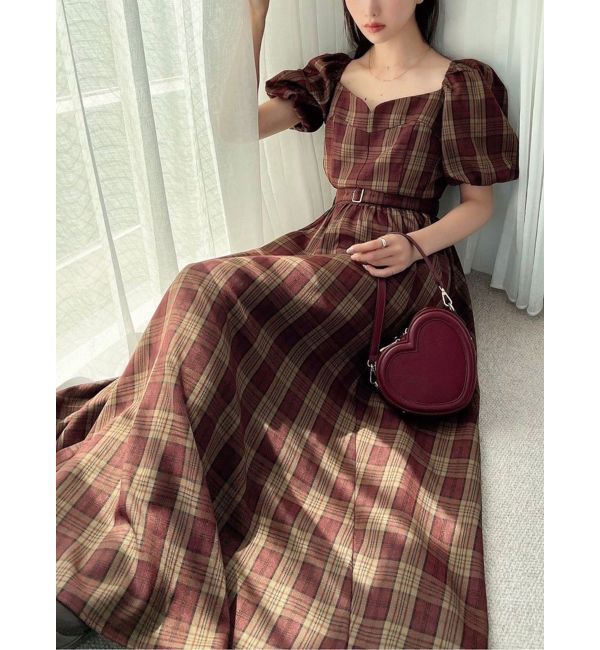 RESEXXY「バルーンスリーブチェックワンピース」|ワンピース|