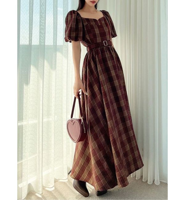 RESEXXY「バルーンスリーブチェックワンピース」|ワンピース|