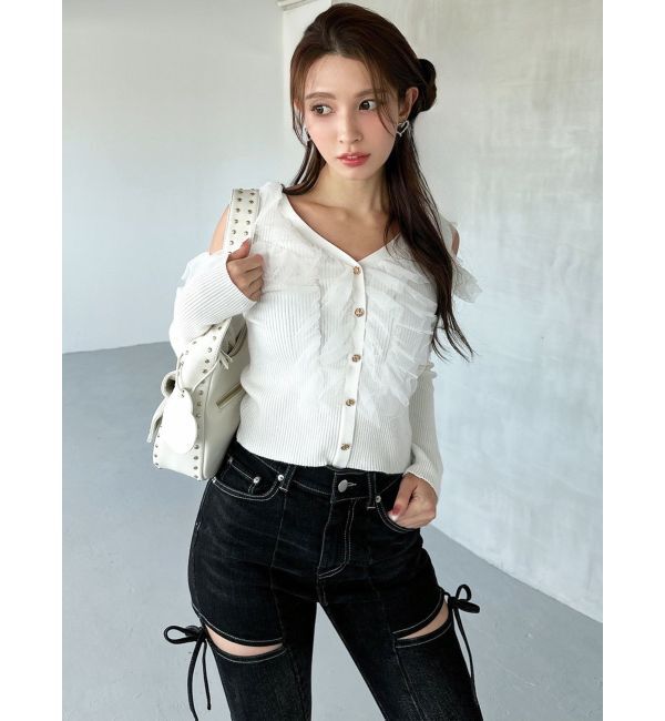 RESEXXY「シアーフリルニットトップス」|ニット・セーター|