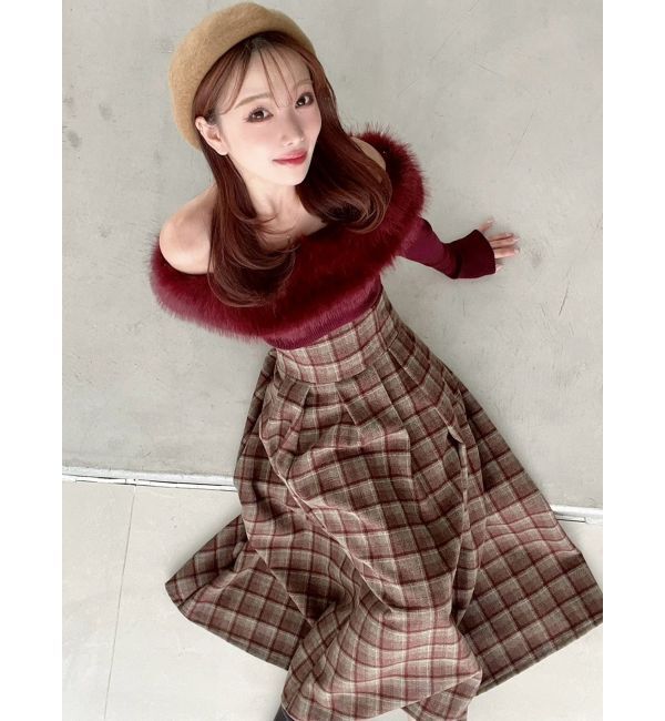 RESEXXY「フェイクファーオフショルニットトップス」|ニット・セーター|