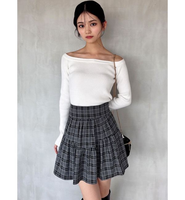 RESEXXY「フェイクファーオフショルニットトップス」|ニット・セーター|