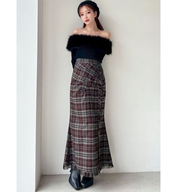 RESEXXY「フェイクファーオフショルニットトップス」|ニット・セーター|