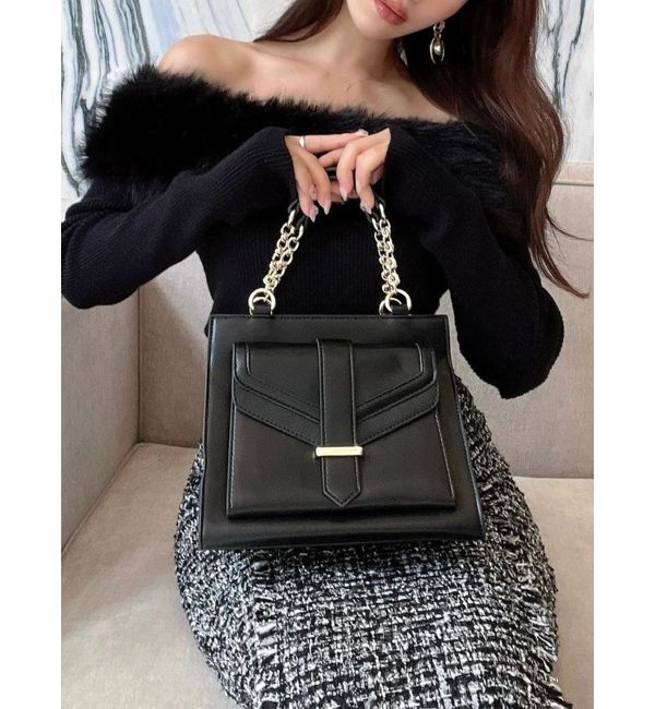 RESEXXY「フェイクファーオフショルニットトップス」|ニット・セーター|