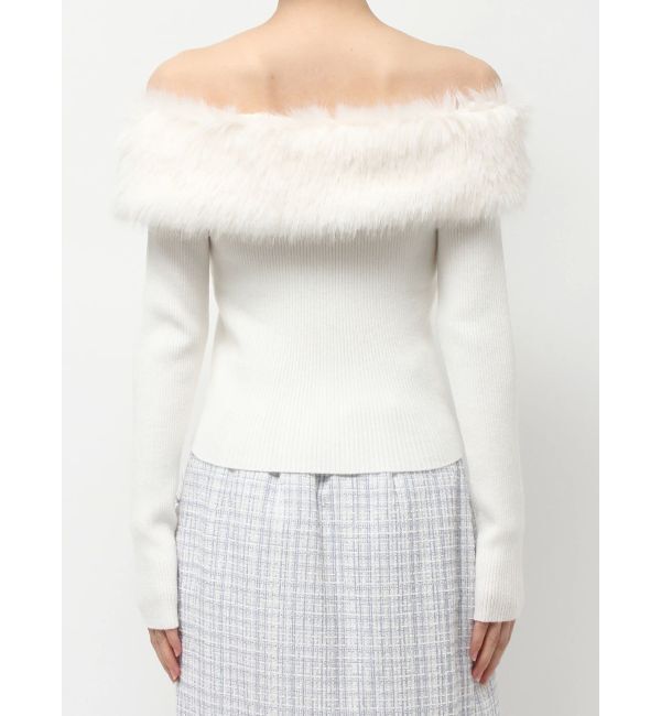 RESEXXY「フェイクファーオフショルニットトップス」|ニット・セーター|