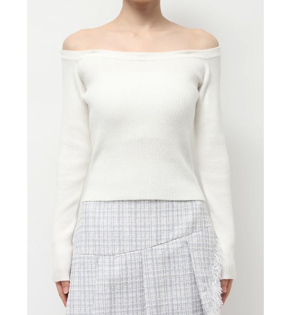 RESEXXY「フェイクファーオフショルニットトップス」|ニット・セーター|